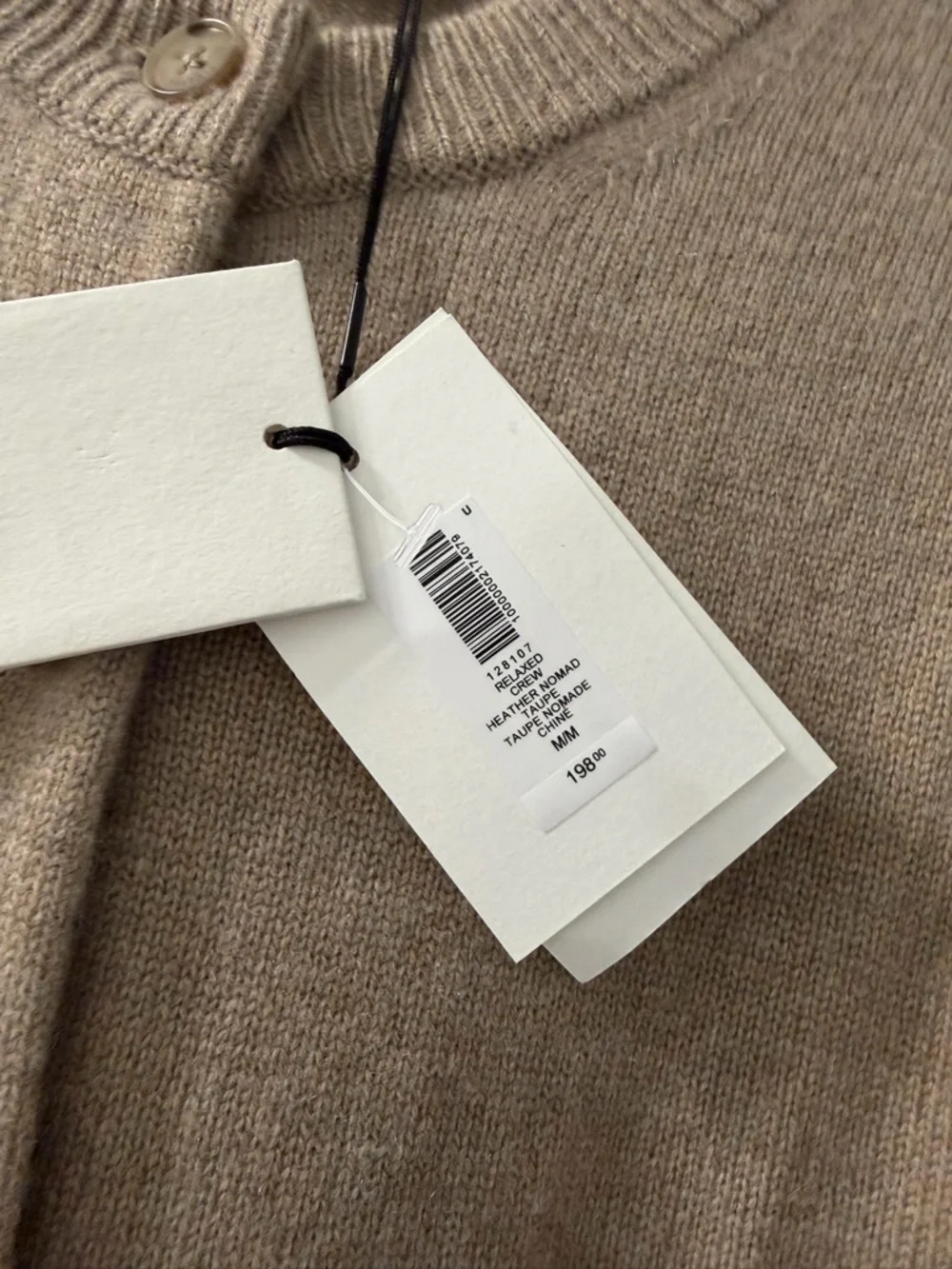 Aritzia Beige/Taupe Button-Front Crewneck Cardigan - Picture 4 of 4